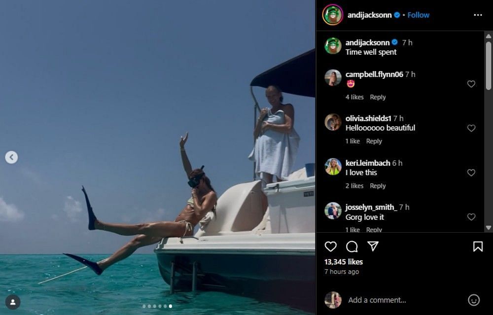 Screenshot of the Instagram post's comment section (@andijacksonn).